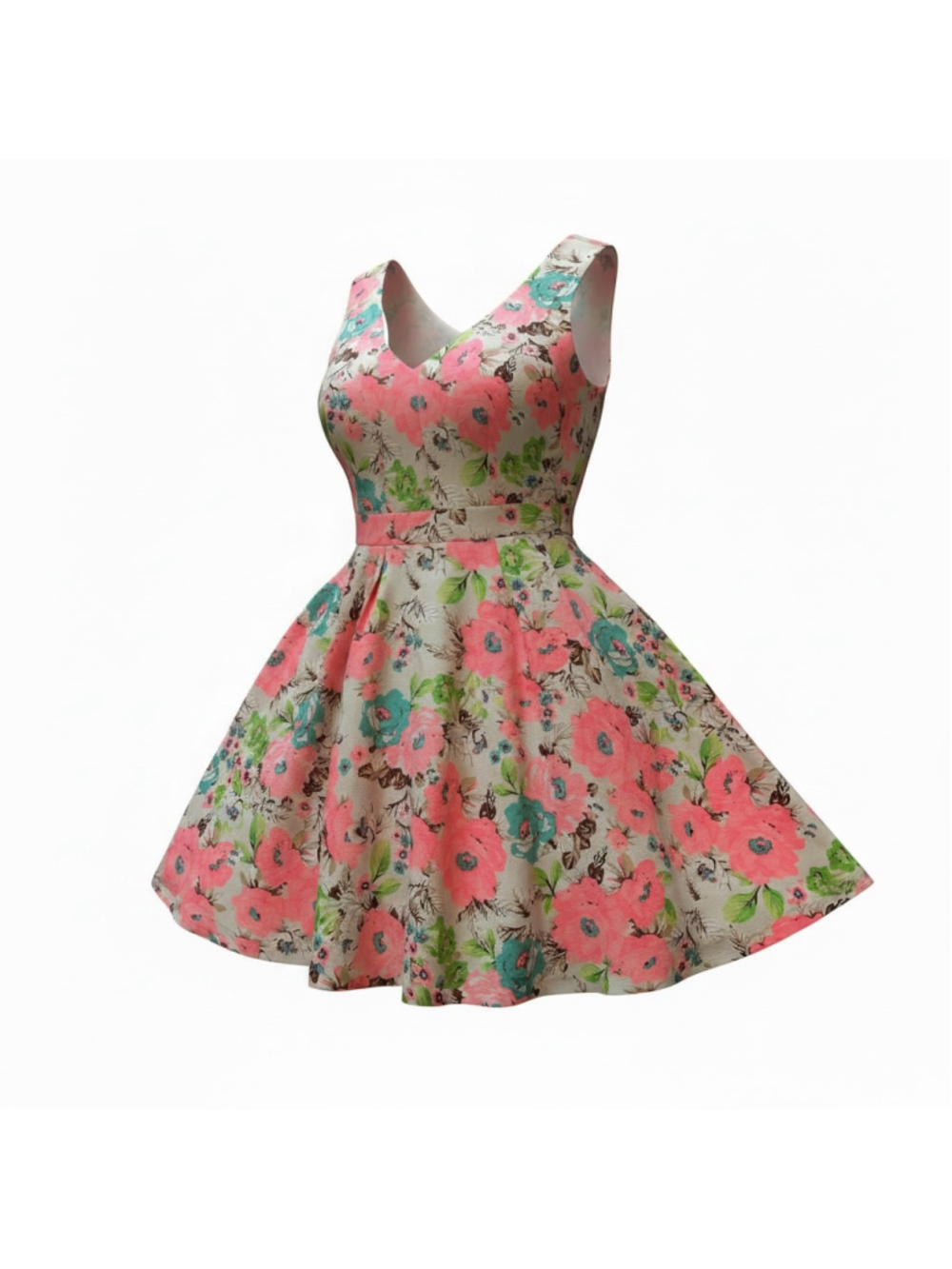 Women's Ark & Co. Floral Mini Dress Size S Beige Pink